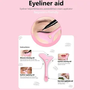 Multi-functional Eyeliner Stencil Wing Tips Silicone Eyeliner Aid Marscara Drawing Lipstick Wearing Aid Reusable Makeup Tools Mascara Cosmetic Kit Eyelash Extension
