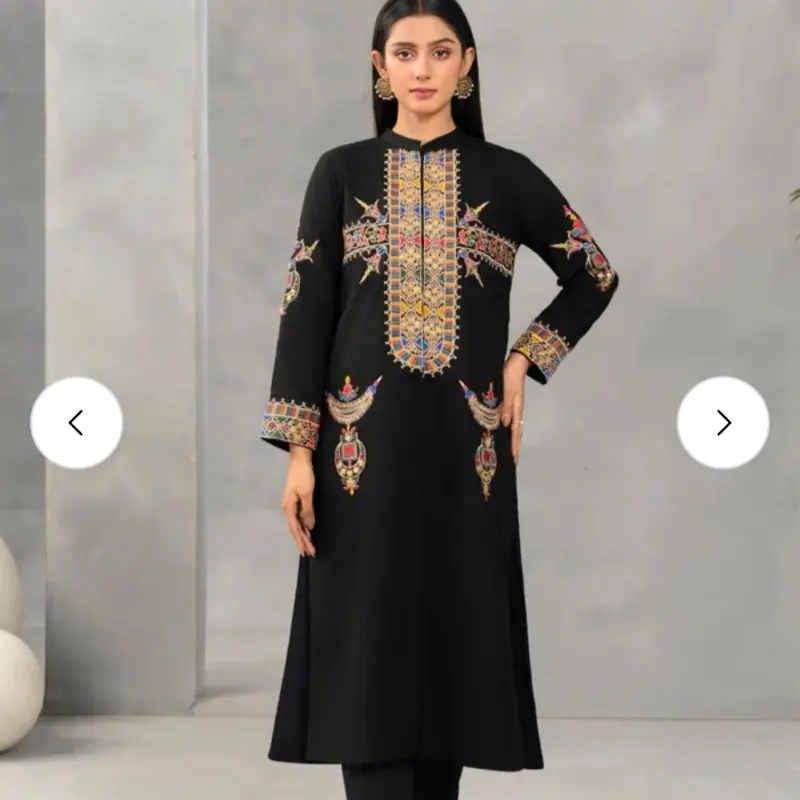 Gorgess Heavy Kurta Set One Statement Black Coat Adorned with Intricate Embroidery for Stylish Wear