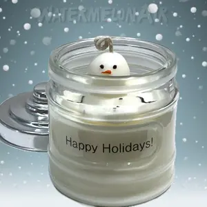 SNOWMAN Vanilla Peppermint Crunch 14oz Soy Candle | Holiday gift | Food scent |decor candle | Snowman candle