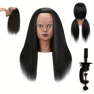Mannequin head with real hair, 100% real hair, 18inch hairdresser training head, doll head, beauty school hair practice head, mannequin beauty black