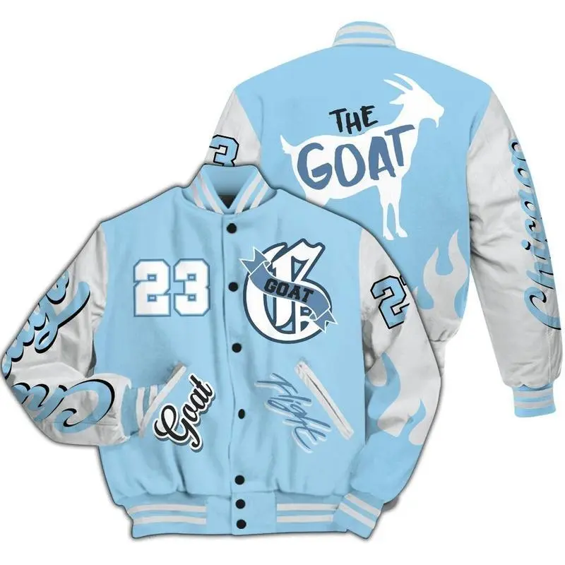 Dunkare Legend Blue 11s Varsity Jacket, The G.O.A.T Flight Streetwear All Over Print Letterman Trending 2025, Gift Ideas COO