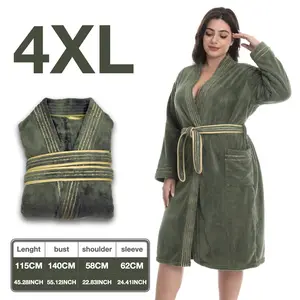 Luxury Gold Thread Bathrobe, Thick Warm Knee-Length, Quick-Dry Absorbent, Spa & Hotel Use, Unisex, Christmas Halloween Gift