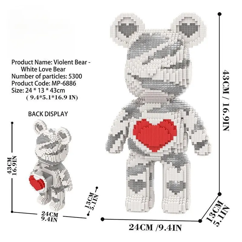 White Bear with Red Heart-M6886