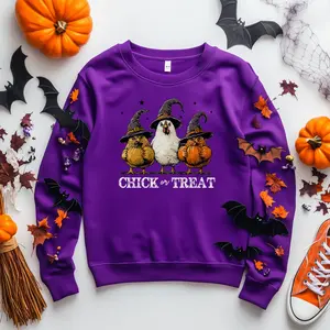 Chicken Halloween Shirt, Trick Or Treat Halloween Sweatshirt, Chick Halloween Shirt Full Size S-5XL