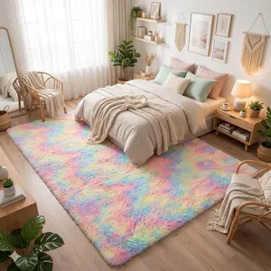 Soft Shag Rugs For Bedroom,Modern Fluffy Shaggy Rug, Non-slip Carpet, Ultra Soft Plush Area Rug, Cozy indoor Floor Carpet, Mat For Thanksgiving Christmas Decor, Rug For Living Room Bedroom Dorm, Home Room Decoration
