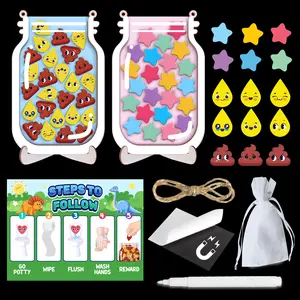 2 Pack 60 Token Star Poop Reward Jar Magnetic for Kids Potty Training Toddlers Teacher Classroom Board Incentive Good Behavior Management Tools Back to School Girls Boys Teacher Appreciation Gifts 2026