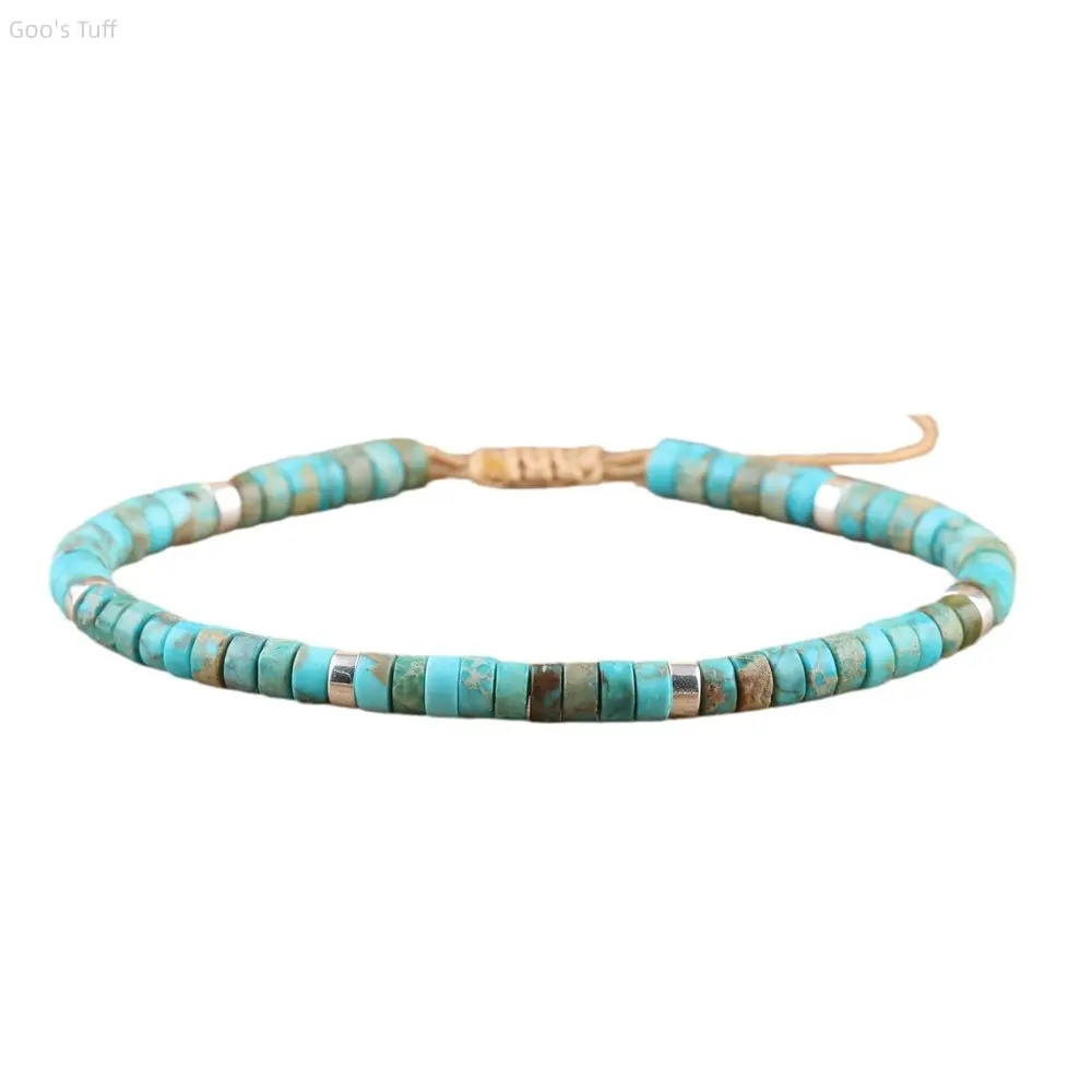 Hand-Beaded Bracelet Crafted With Imitation Stone, Casual Woven Chain With Decorative Emperor Beads, Adjustable Stylish Jewelry for Women, Daily Wear, Hand-Beaded Bracelets & Bangles, Natural Stone