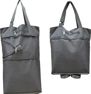 Collapsible Shopping Grocery Bag With Wheels Rolling Tote Bag With Wheels Large Reusable Foldable Shopping Cart