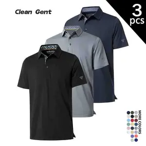Clean Gent 3-pack men’s solid-color summer polo shirts; regular fit, comfortable casual polo shirts; tight yet breathable, soft and comfortable; suitable for everyday casual wear; fashionable men’s everyday clothing. Shortsleeve