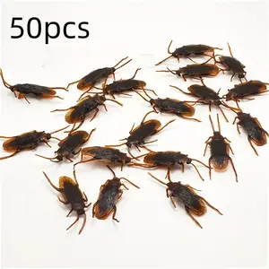 50pcs Realistic Cockroach Props, April Fools' Day & Halloween Horror Decor, Indoor Outdoor Joke Box, Versatile Room Decoration