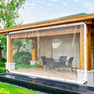 10X13 FT Transparent PE Waterproof Clear Tarpaulin Advanced Rainproof UV Resistant Canopy Tent with Grommets for Plants Gardens Chicken Coops Patios Greenhouse clear durable tarp
