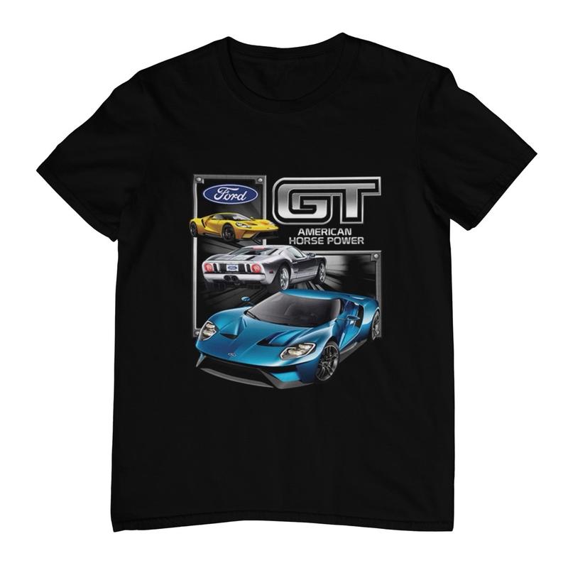 Retro Design Ford Gt Graphic Tee Black Shirt for Men - Top - Menswear
