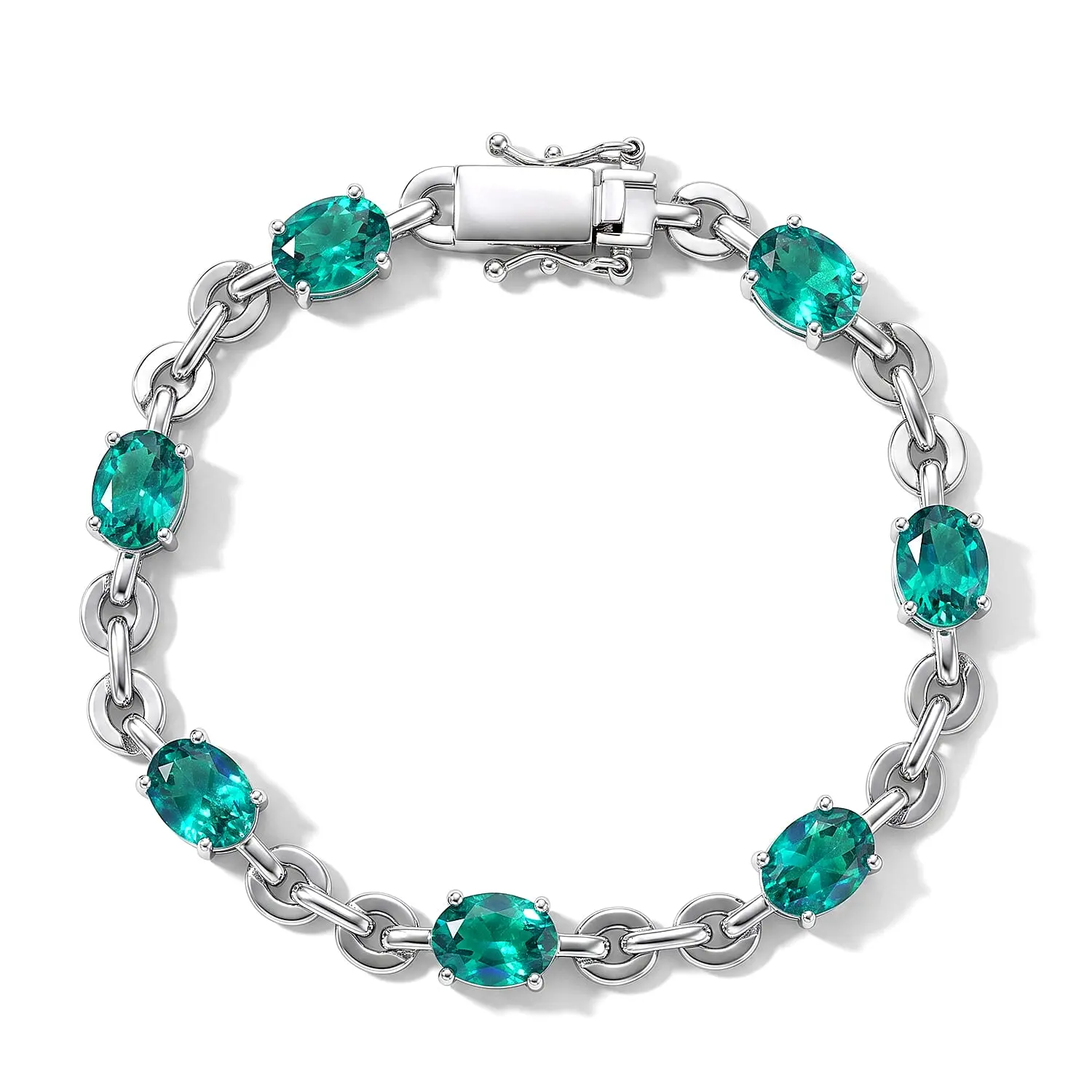 EverTrue Peacock Quartz Bracelet in Platinum Bond (8.00 In) 9.50 ctw