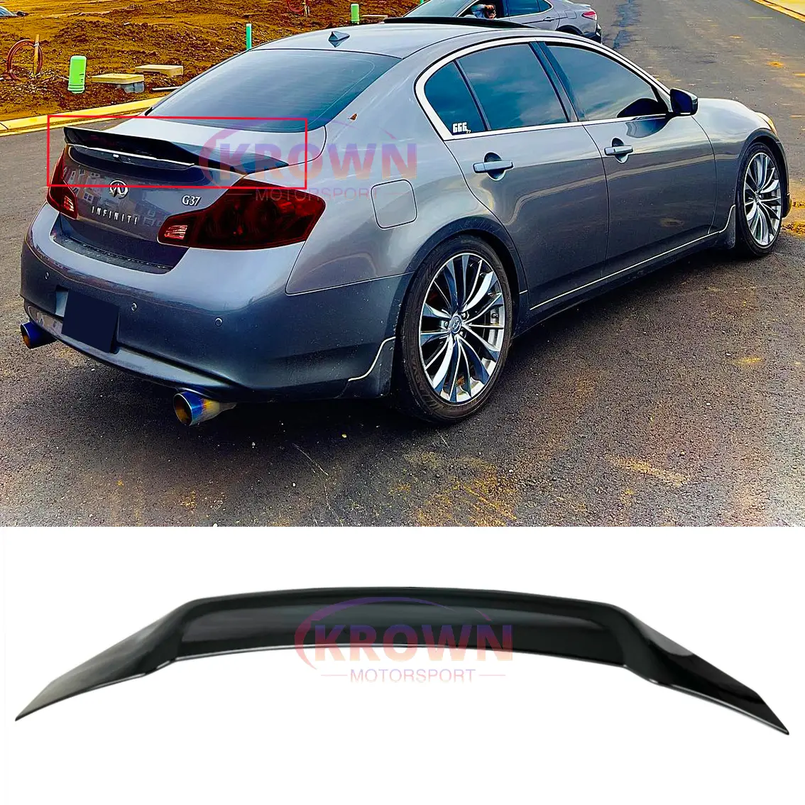 FITS 2007-2015 INFINITI G37 G35 Q40 GLOSS BLACK HIGHKICK STYLE TRUNK SPOILER WING