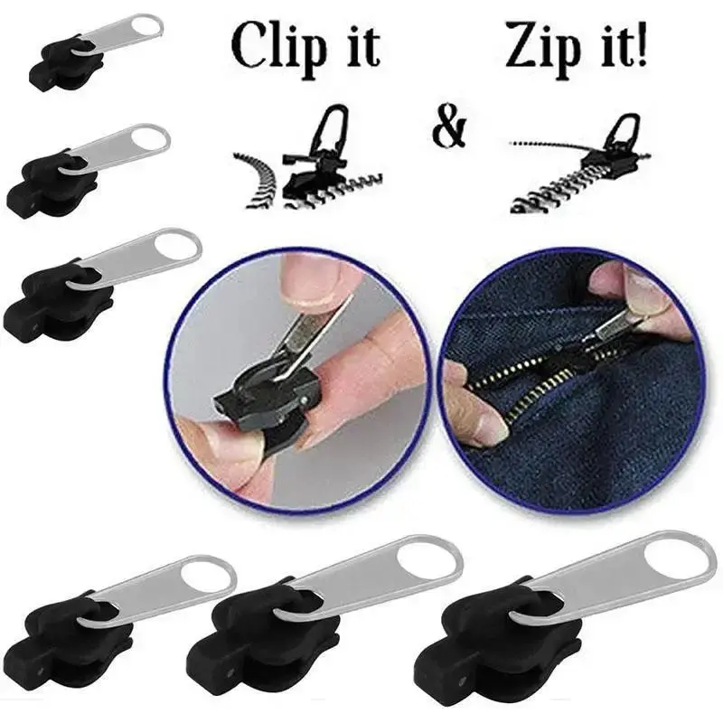 6 pieces/set of black or brown Instant Zipper universal Instant Fix Zipper repair kit replacement Zip Slider new sewing zipper Sewing Accessory Kit