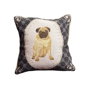 Needlepoint Pug Pillow
