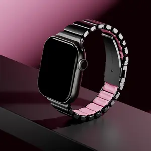Women Luxury Stainless Steel Strap for Apple Watch Series 11/10 42mm Slim Band for IWatch Series 9 8 7 6 5 4 3 2 1 Se Se3 38mm 41mm 40mm Bracelet Exquisite Anti-slip High-toughness