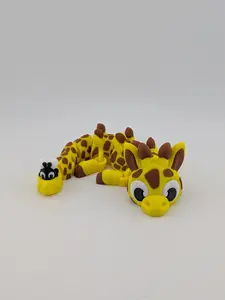 Wiggle-Sized Giraffe Dragon Magic 7" Mini Giraffe Dragon with Loyal Fly Sidekick Soft Magical Flexi Wiggles for Dreamers Kiddos & Fidgety Hands