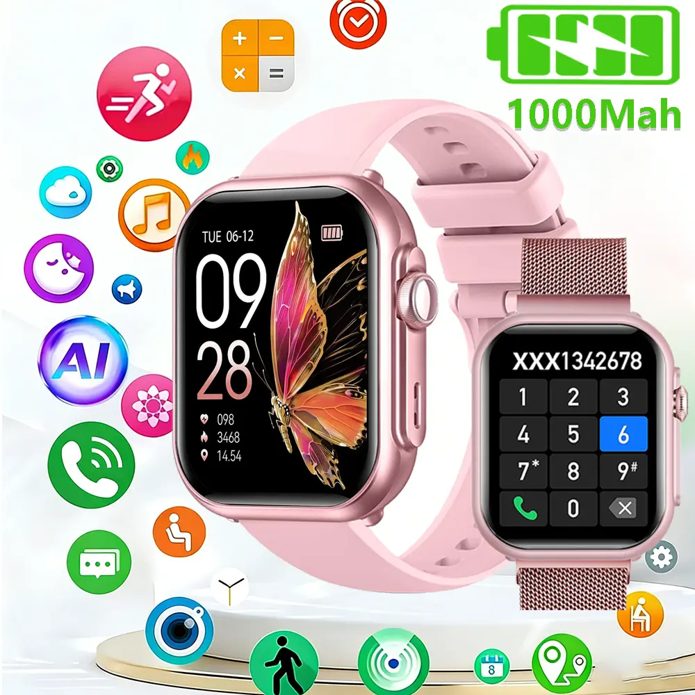Smart Watches for Women (Reloj Inteligente para Mujer): Women’s IP68 Fitness Smart Watch with Bluetooth Calls, 120+ Sports Modes, Sleep Tracking, 30-Day Battery Life & 2 Replaceable Bands Military-Grade,Bluetooth communication， Mother’s Day