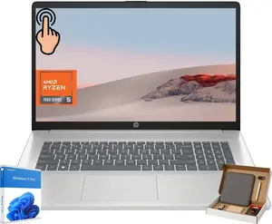 HP 17 inch Touchscreen Business Laptop, 17.3" HD+ Anti-Glare, AMD Ryzen 5 7530U, 16GB RAM,512GB/1TB SSD, AMD Radeon GPU, Webcam, Wi-Fi 6, Windows 11 Pro