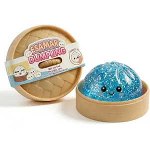 Dumpling Squeeze Toy, Silicone Stress Relief, Blue | soft silicone, slow rebound, sensory fidget toy, mystery unboxing, party favors, classroom prizes, washable, kids & adults