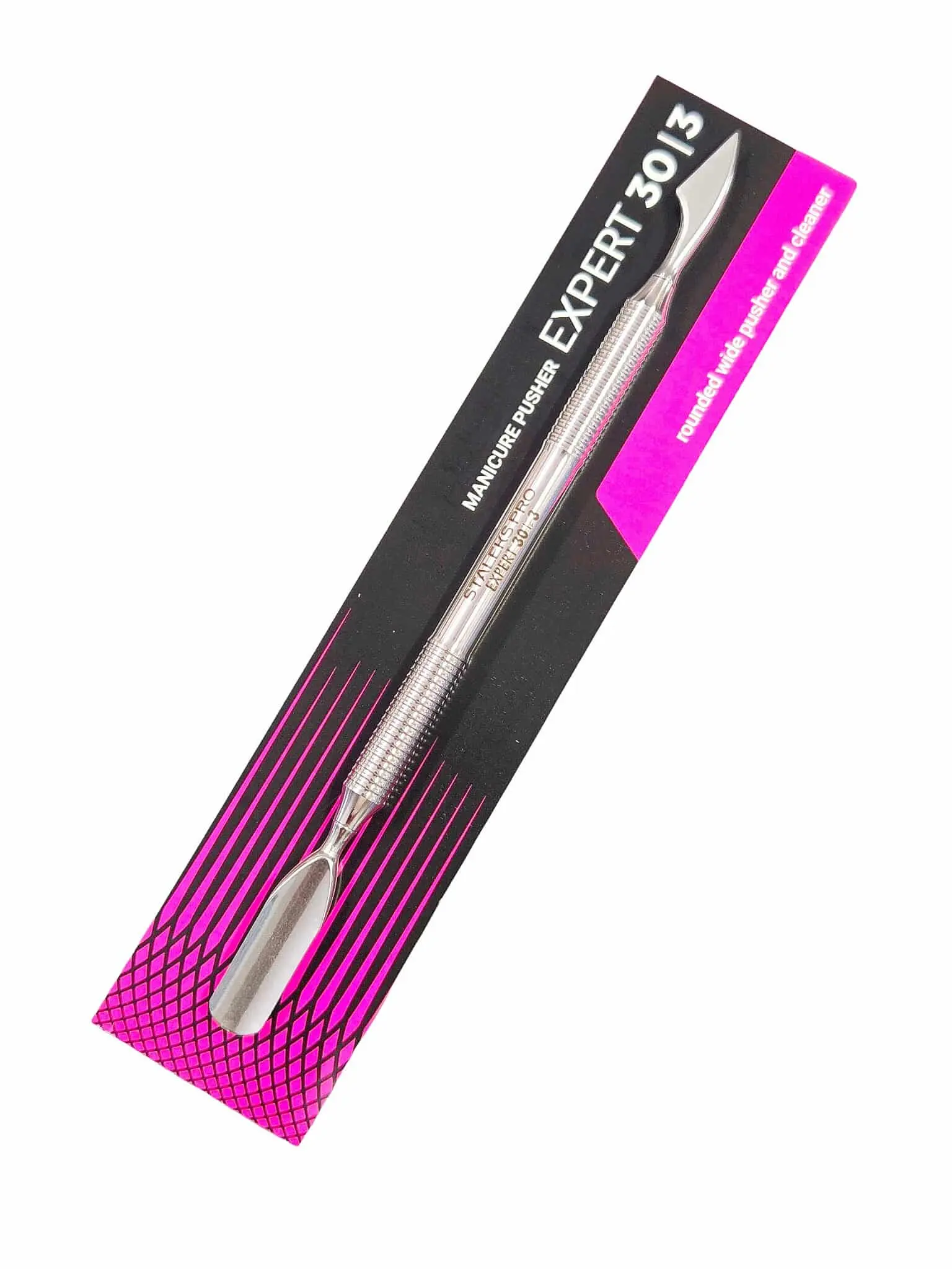 STALEKS Pro Expert 30 Cuticle Pusher - AISI 420 Stainless Steel Professional Nail Care Tool for Adults, 3mm Rounded Wide Pusher for Precision, Polished with GOI Grinding Paste, Durable Handle for Wider Nail Plates, Versatile & Safe