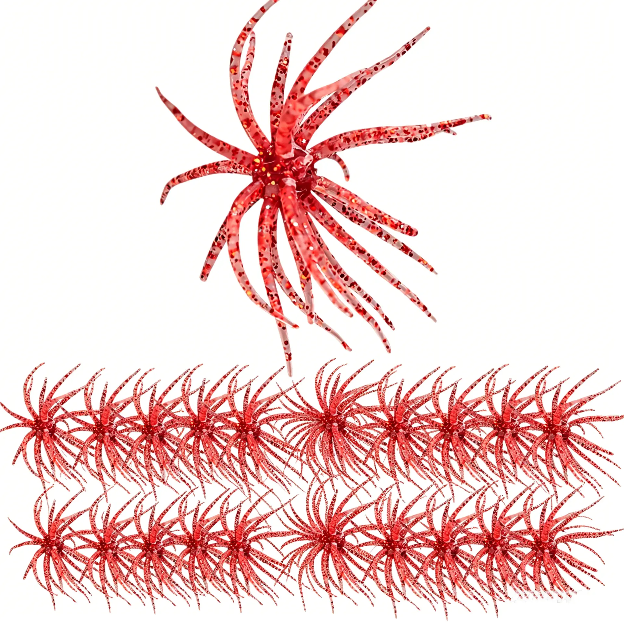 20PCS TPE Floating Biomimetic Sea Urchin Soft Baits, Artificial Fish Attractant Lures for Bass Fishing, Leisure Outdoor Fishing Gear