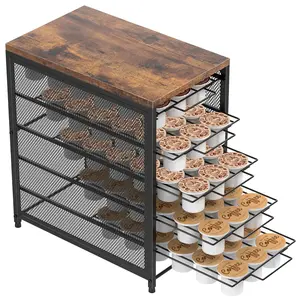 NANANARDOSO Coffee Pod Holder For Counter 5 Tier Coffee Pod Drawer for Keurig Pod Storage Drawer Holder 90 Capacity Pods Storage Organizer Cups Capsule with Sliding Baskets for Coffee Station