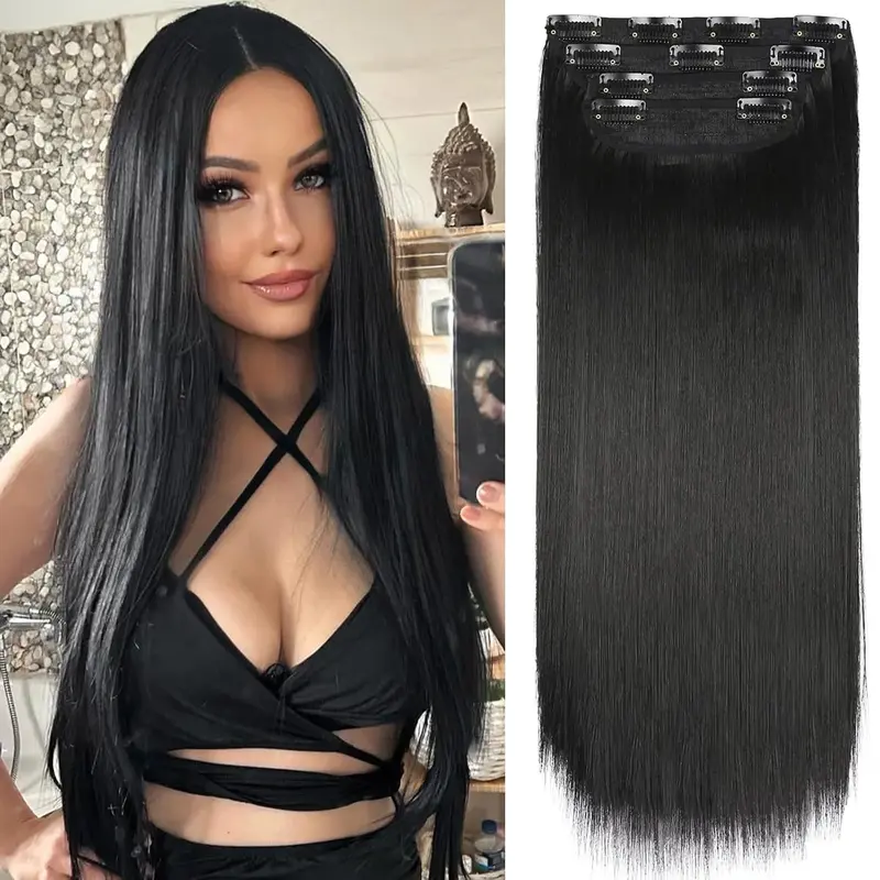 Hair Extensions Straight Clip in Hair Extensions Clip ins  display picture 3