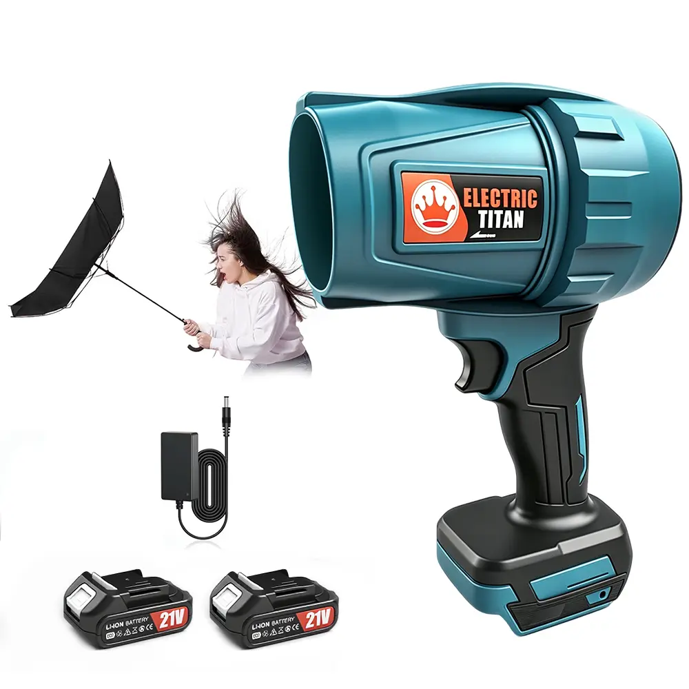 Cordless Turbo Jet Leaf Blower – 1000G Thrust, Lightweight, for Dust/Snow/Leaves/Patio/Lawn/Driveway/Car Drying, w/Battery & Charger, Ergonomic Handle – Father's Day Gift for Car Enthusiasts