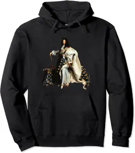 Louis XIV, Louis 14, French King Royalist Fleur de Lys Pullover Hoodie - Elaynavi Shop 35B0DBLBLQ88