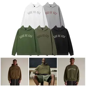FW24 New Design Men's Hoodies Chest Flocking Letter Logo Hooded Sweaters Designer Brand Men's High Street Cotton Loose Hoodies