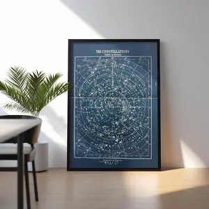 [Sale off up to 50%] [Free ship] Vintage 1900s Star Constellations Map Poster, Antique Astronomy Poster, Celestial Chart Art, Classic Space Decor
