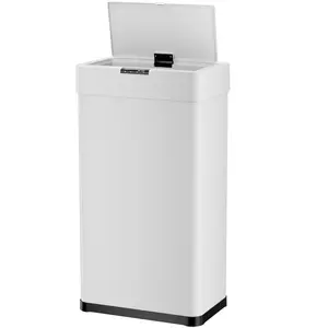 16 Gal/ 60L Sensor Trash Can, Touchless Motion Sensor Trash Bin, Smart Automatic Garbage Can with Soft-Close Lid, Bag Retainer Ring and Display Light,for Kitchen,Living Room Office