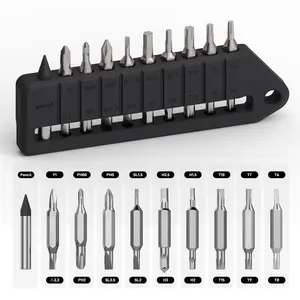 OKNIFE MBS1 4mm Hex Bit Magnetic Precision Screwdriver Set, Ideal for D1, U1 Pro Series and Other 4mm Hex Nut Drivers, 9 PCS Durable S2 Tool Steel Double-Ended Bit Set with Eternal Pencil, Switchable Screwdriver, Portable
