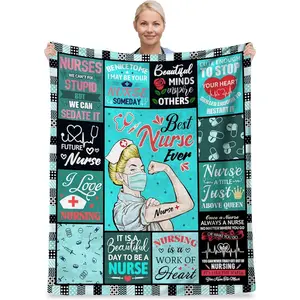 Nurse Gifts for Women,Nurse Throw Blanket for Nurse Week Christmas Day, Nursing Graduation Appreciation Practitioner Gifts Throw Blanket 60 x 50 Inch