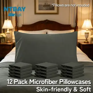 12 Pack Microfiber Pillowcases with Envelope Closure|NTBAY®️