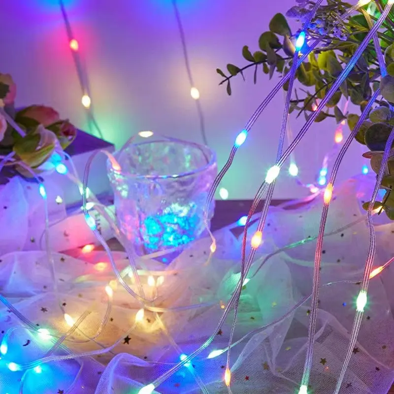 Firefly String Lights, 32FT 100 LED Plug-In Multicolor Lights with Colorful Glow & Firefly Effect for Holiday Home Decorative Lighting