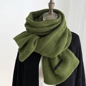 Solid Color Knit Scarf, Simple and Versatile Winter Scarf, Unisex Warm Couple Scarf, Christmas Gift Idea