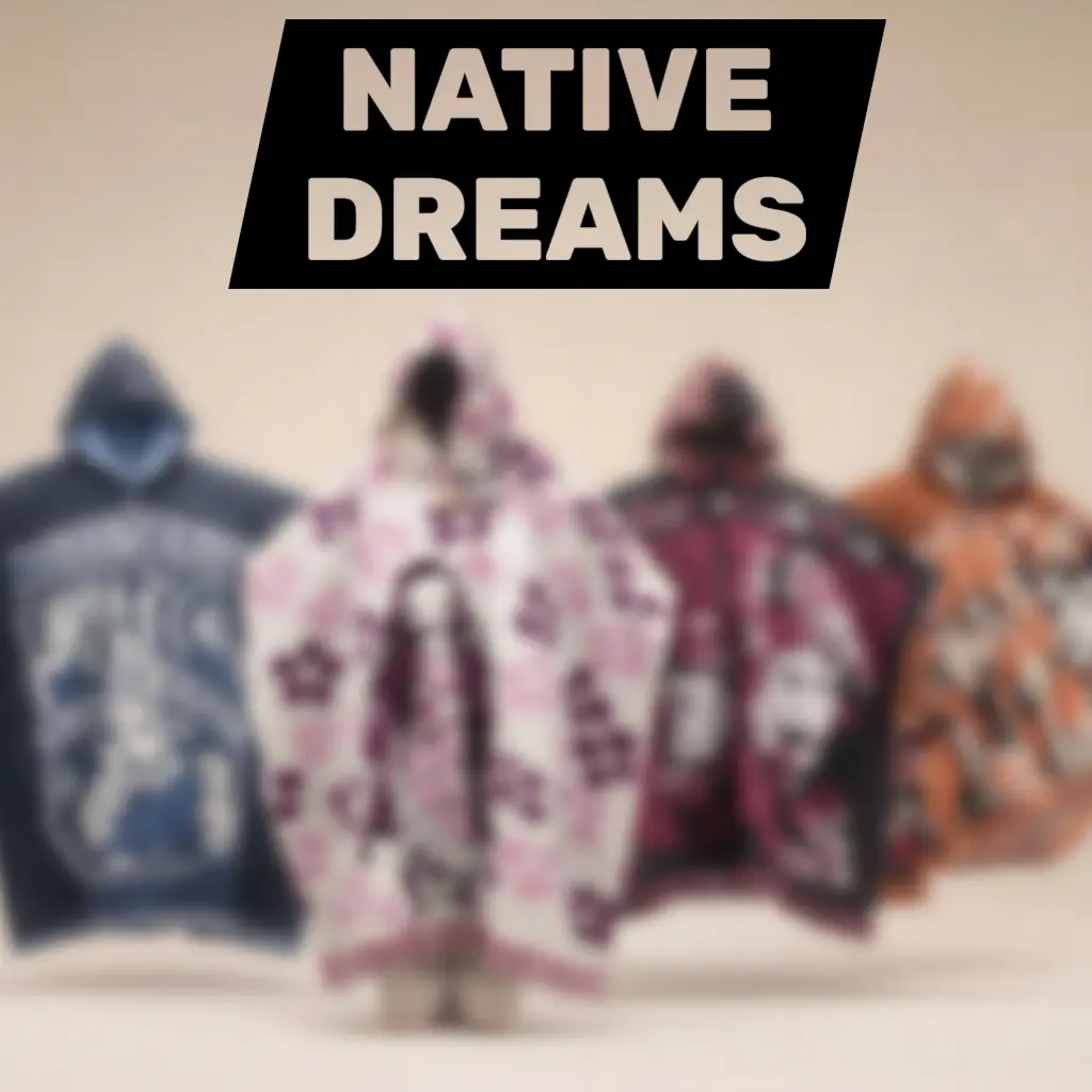 Native Dreams Exclusive Anime Design Adults Ponchos in Vibrant Colors and Unique Patterns
