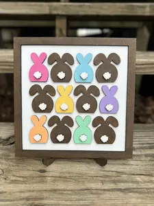 Bunny Colorful Sign- Easter sign, bunny sign, Easter decor