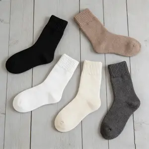 5 Pairs Thermal Wool Socks for Women & Men, Soft Thick Warm Crew Socks, Multifunctional Winter Socks for Indoor Outdoor Use, Portable Cozy Socks for Home, Camping, Hiking, Travel, Casual & Cold Weather, Assorted Neutral Colors, One Size Fits Most