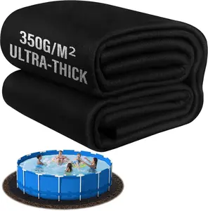 18FT Thicker 350G/M² Pre-Cut Heavy Duty Round Pool Liner Pad - Seamless Durable Geotextile Above Ground Pool Liner, Puncture Protection Extend Liner Life, Black