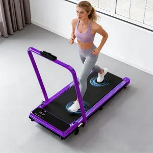 Home Walking Pad Treadmill with Handrail - Remote Control, LED Display, 265LBS Weight Capacity, Dual Shock Absorption, Wide Belt, Compact Design for Easy Indoor Workouts
