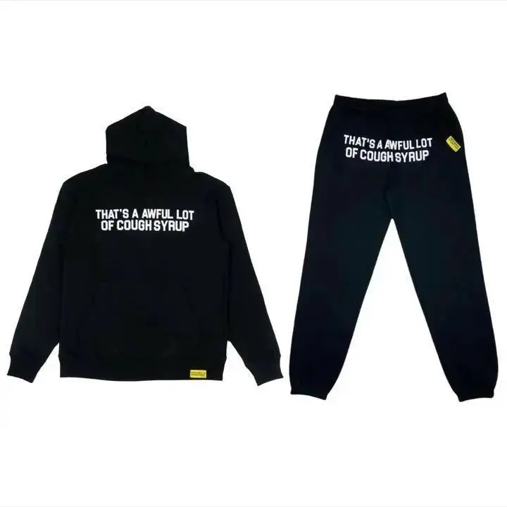 That's an Awfu1 Lot of Cough Syrup Hoodie & Sweatpants Set, Unisex Streetwear Tracksuit for Men & Women, Oversized Casual Outfit