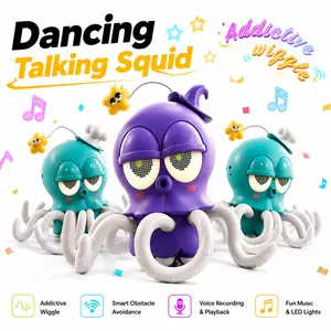 New addictive dancing octopus with automatic obstacle avoidance lights music dancing octopus electric octopus toy magnetic star cartoon shape can record and sing