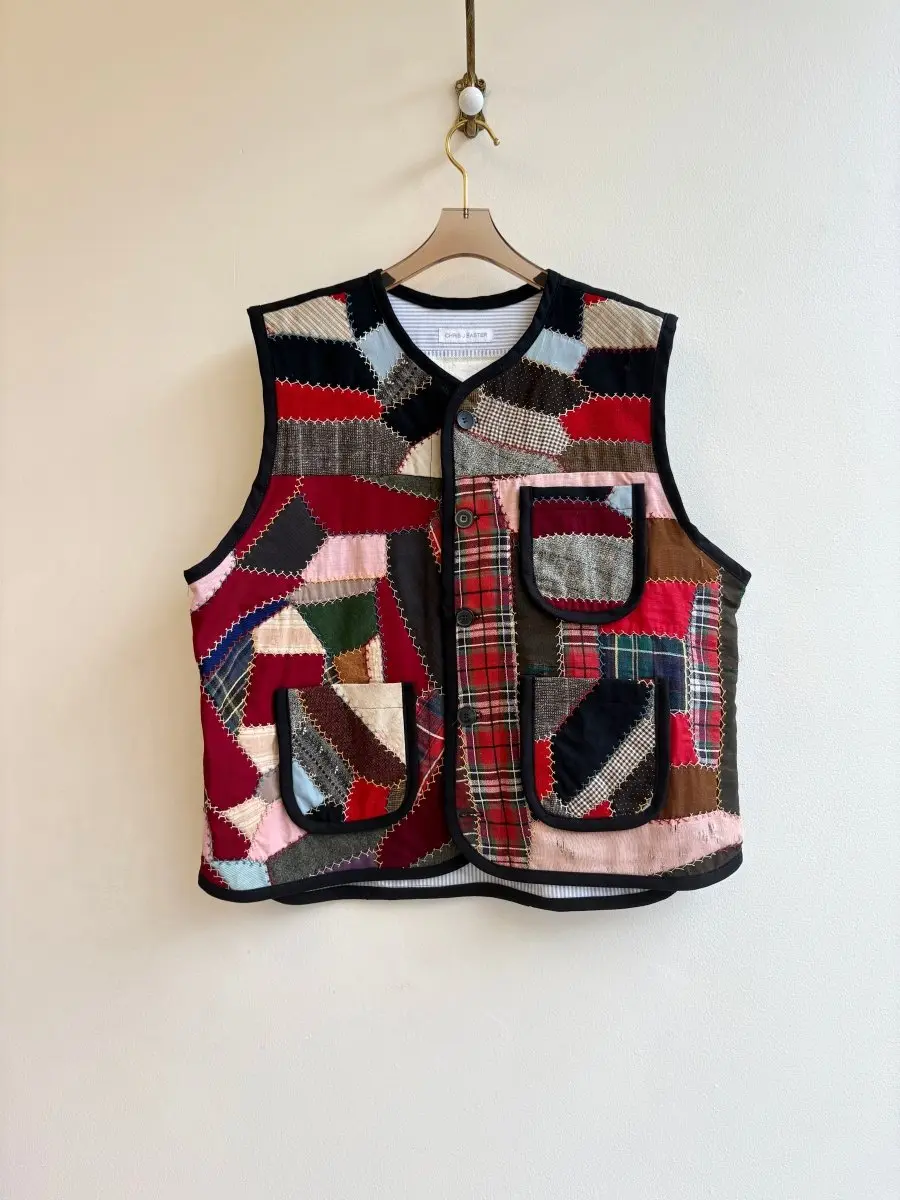 Shades of Red Patchwork Crazy Quilt Vest