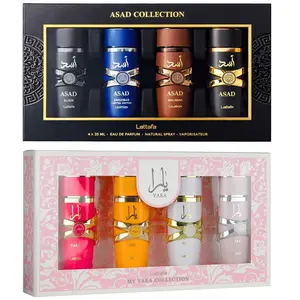 Lattafa Yara & Asad Collection 8-Piece Gift Set Combo (25ml x 8) EDP Perfume Pack for Women & Men Includes Yara Candy, Moi, Tous, Zanzibar, Bourbon,