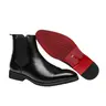 Men's Formal Ankle Boots, Business Dress Boots, Business Red Sole Chelsea Boots, Perfect for Office or Weddings, Slip-On Design, Business Footwear