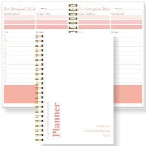Home Education Weekly Planner Notebook, Spiral Bound No Date Homeschool Planning Book, Priority Event Schedule Parent Teaching Journal, Lessons, Prep Work